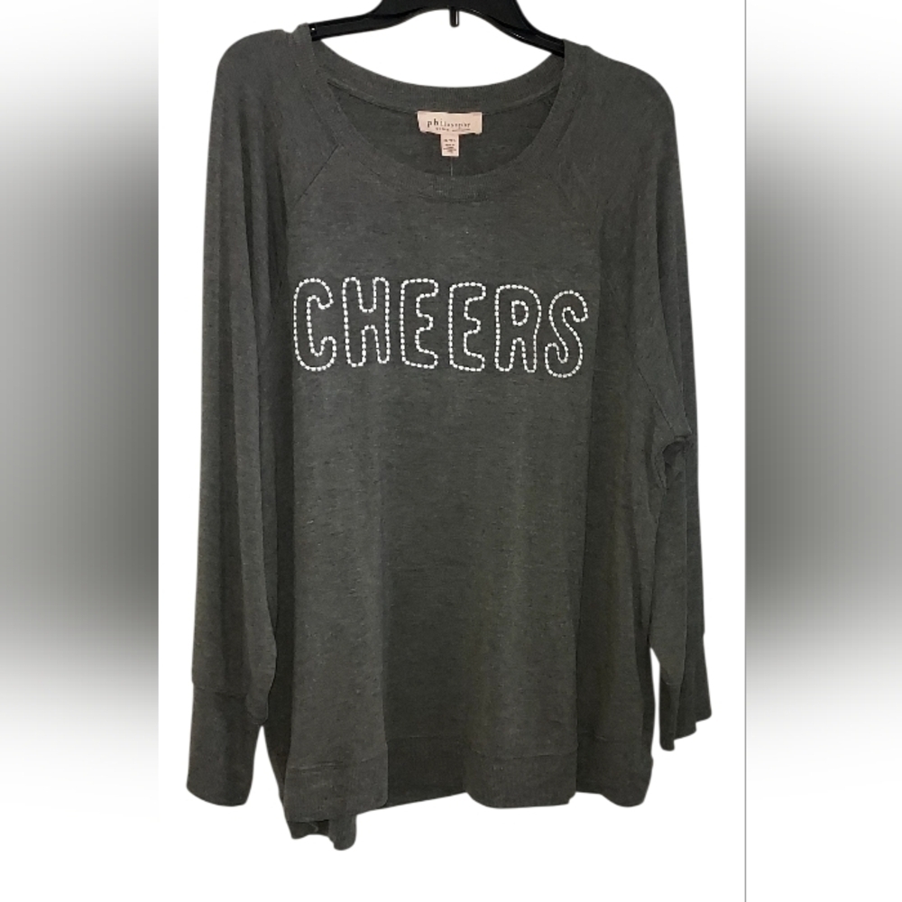 Philosophy Charcoal Long Sleeve Top